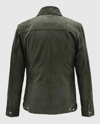 Men's Frodo Green Leather Jacket