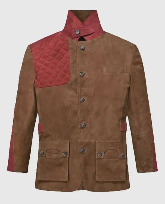 Men's Hickory Suede Leather Safari Blazer