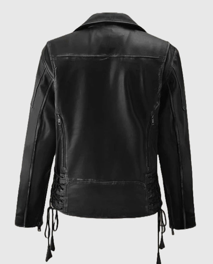 Men's Leather Street Style Biker Black Jacket
