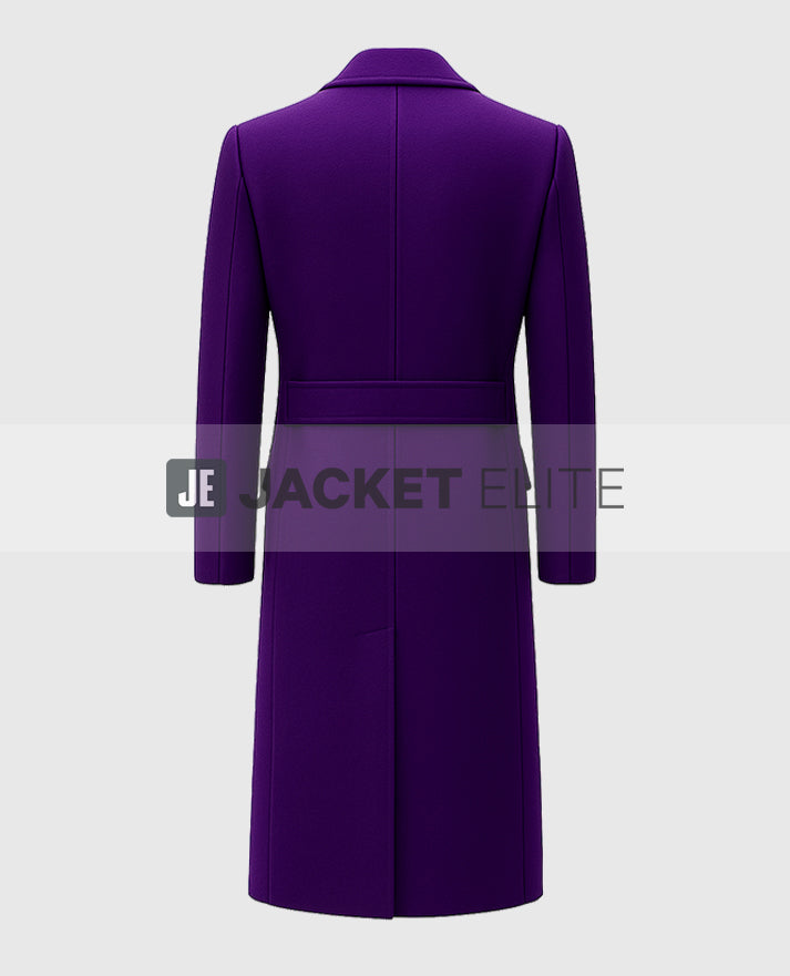 Men’s Purple Double-Breasted Trench Coat