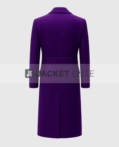 Men’s Purple Double-Breasted Trench Coat