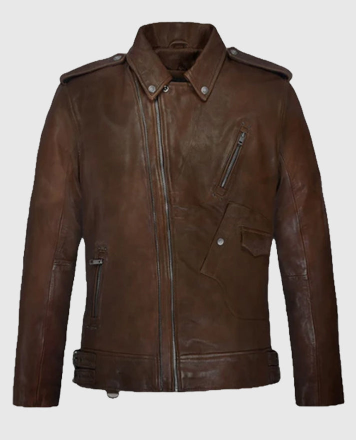 Men's Rider Falcon Spanish Brown Leather Jacket