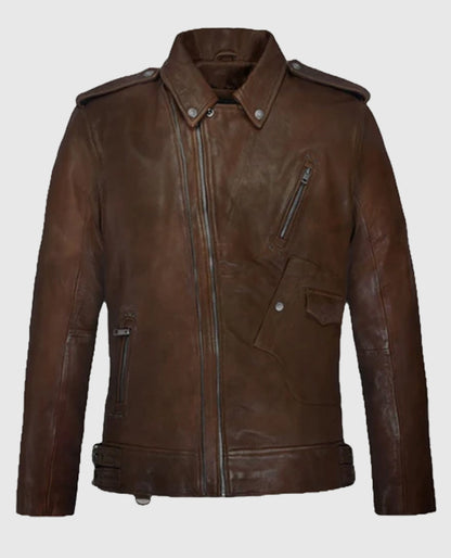 Men's Rider Falcon Spanish Brown Leather Jacket