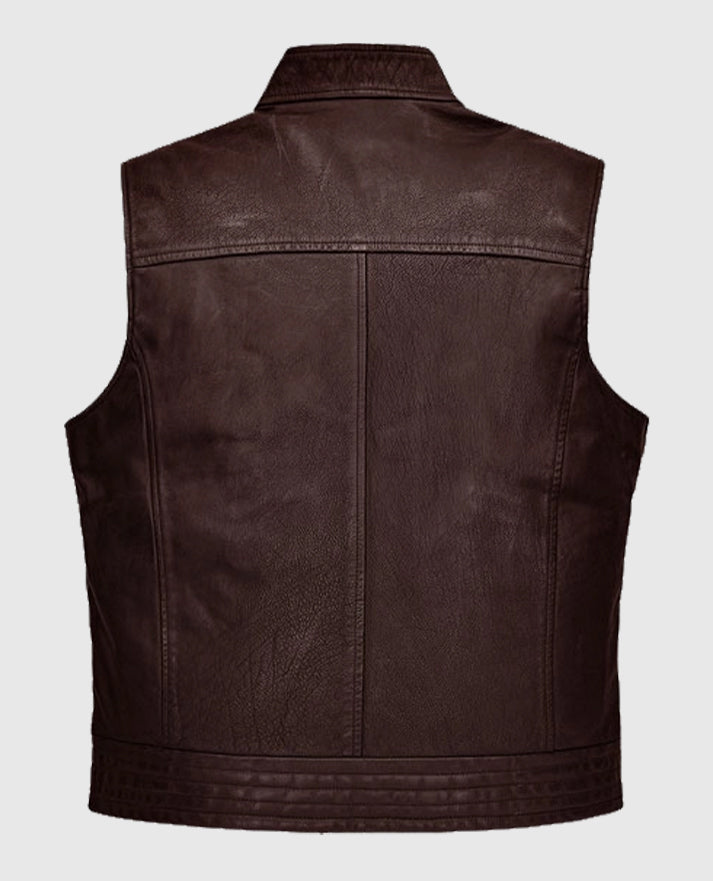 Men's Road Shaper Brown Leather Vest