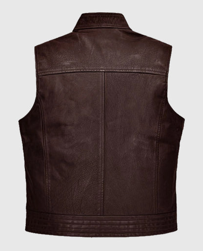 Men's Road Shaper Brown Leather Vest