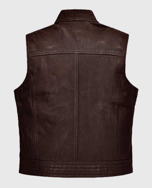 Men's Road Shaper Brown Leather Vest