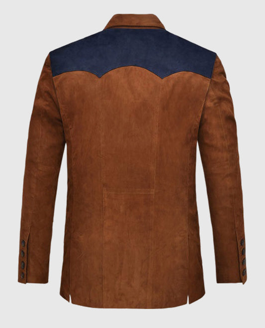 Men's Western Suede Leather Blazer 