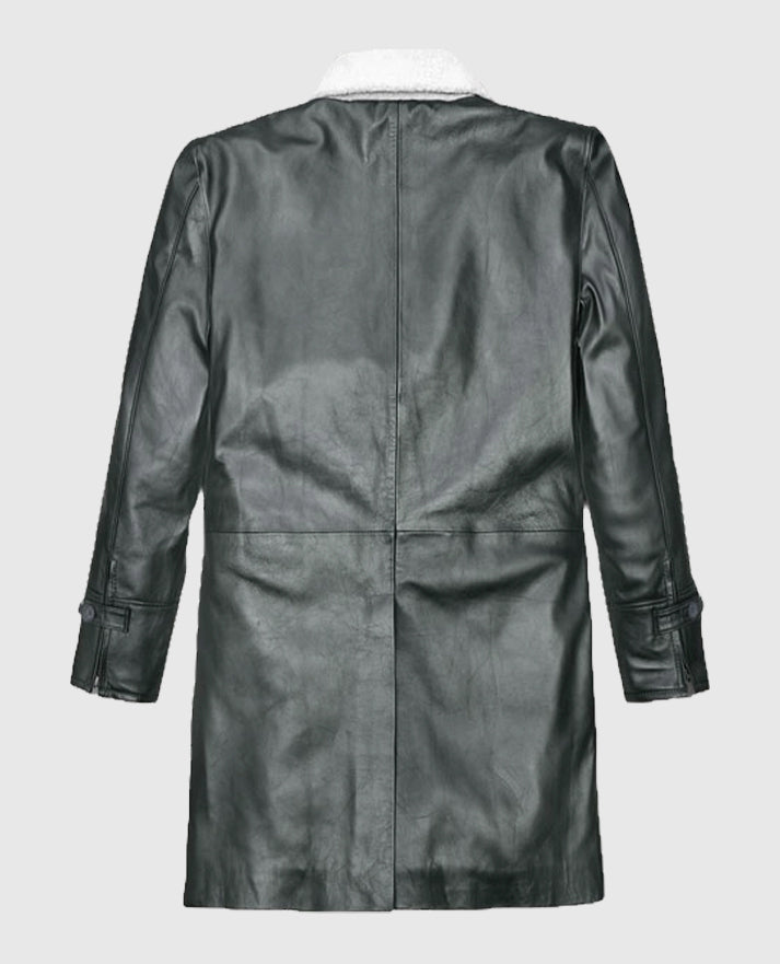 Metallic Lurex Gray Tom Hardy Trench Long Coat