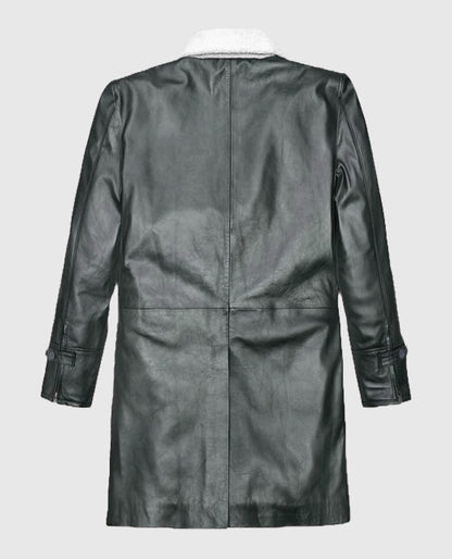 Metallic Lurex Gray Tom Hardy Trench Long Coat