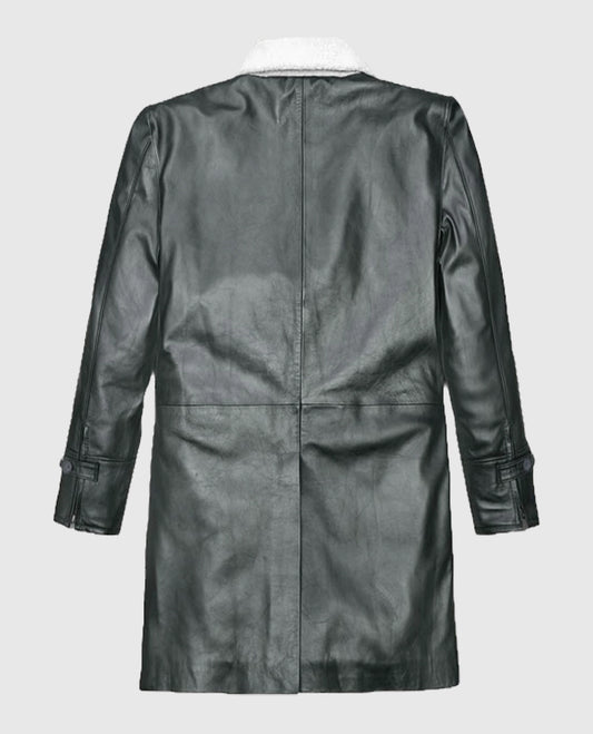 Metallic Lurex Gray Tom Hardy Trench Long Coat