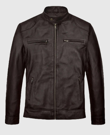 Michael Jordan Brown Zip-up Leather Jacket