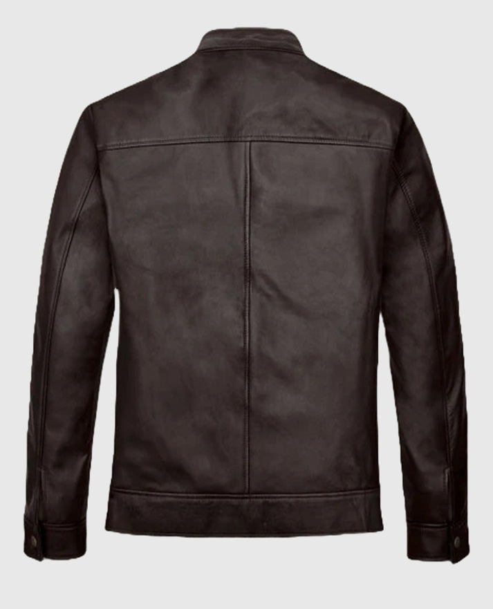 Michael Jordan Zip-up Brown Leather Jacket