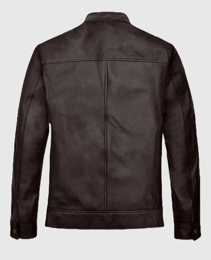 Michael Jordan Zip-up Brown Leather Jacket