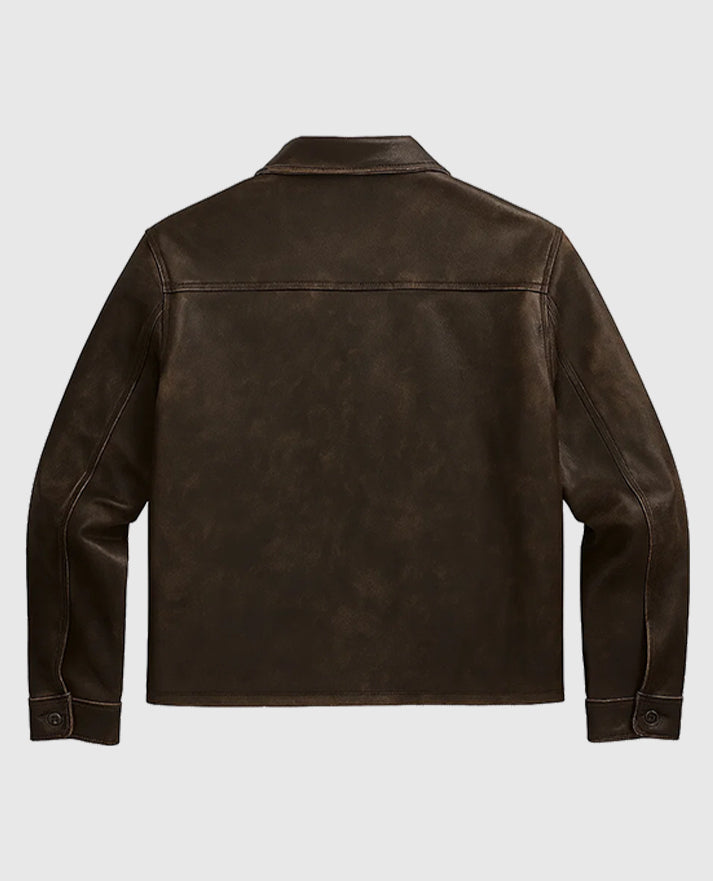 Paris Olympics 2024 Brown Leather Jacket