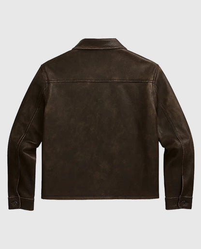 Paris Olympics 2024 Brown Leather Jacket