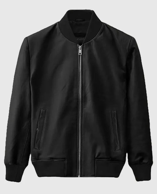 Pitbull Black Leather Bomber Jacket Inspired by Rap Icon Style