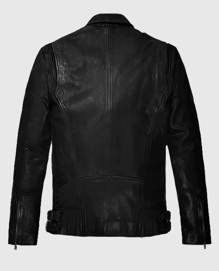 Rider Falcon Black Leather Jacket For Men