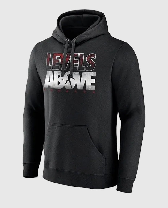 Roman Reigns Levels Above Black Fleece Hoodie
