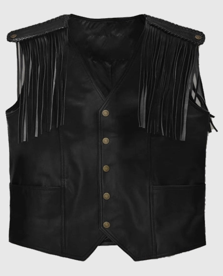 Ryan Gosling Barbie Leather Black Vest