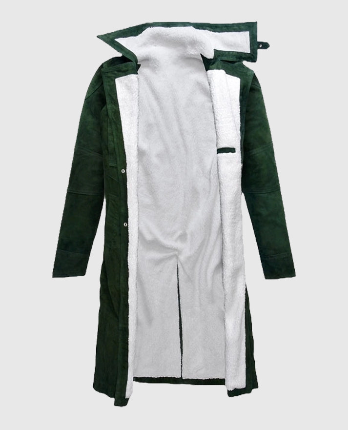 Ryan Gosling Blade Runner 2049 Green Suede Long Coat