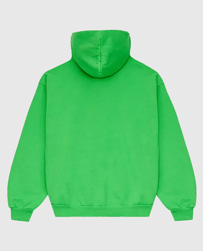 SP5DER Web Suit Green Hoodie Rhinestone