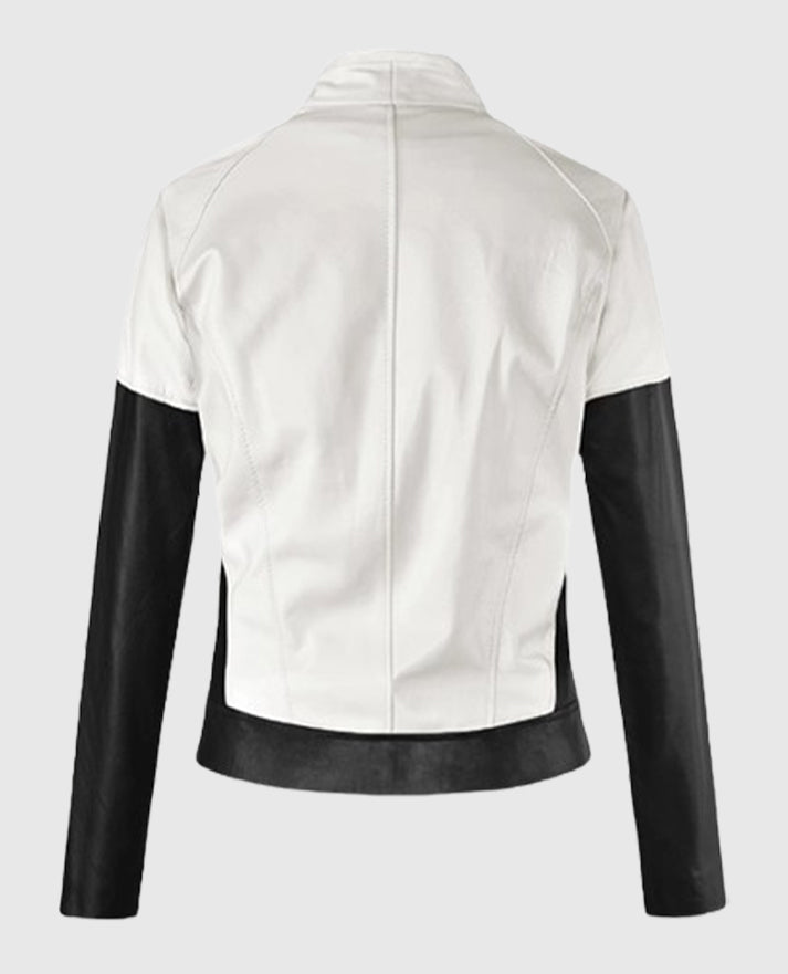 Sandra Bullock Black and white Leather Jacket