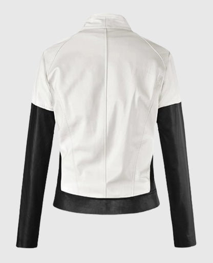 Sandra Bullock Black and white Leather Jacket