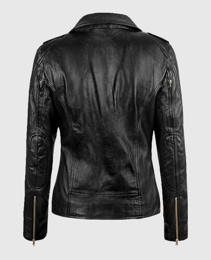 Sarah Connor Terminator Genisys Black Biker Leather Jacket