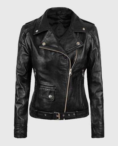 Sarah Connor Terminator Genisys Black Leather Jacket