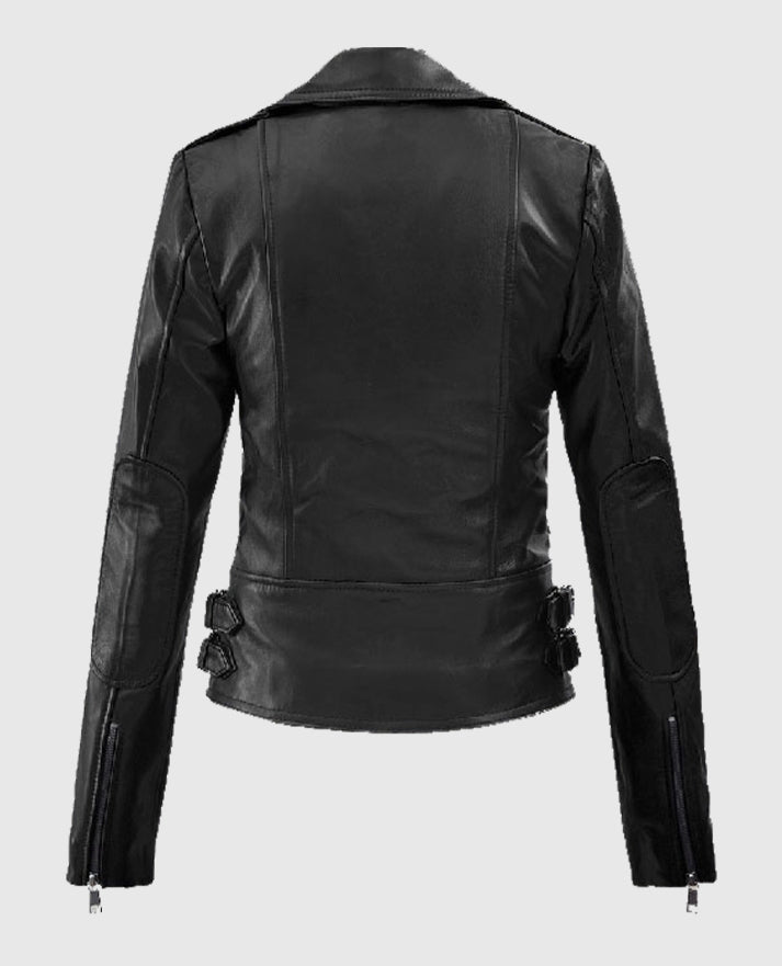 Scarlett Johansson Black Widow Biker Leather Jacket