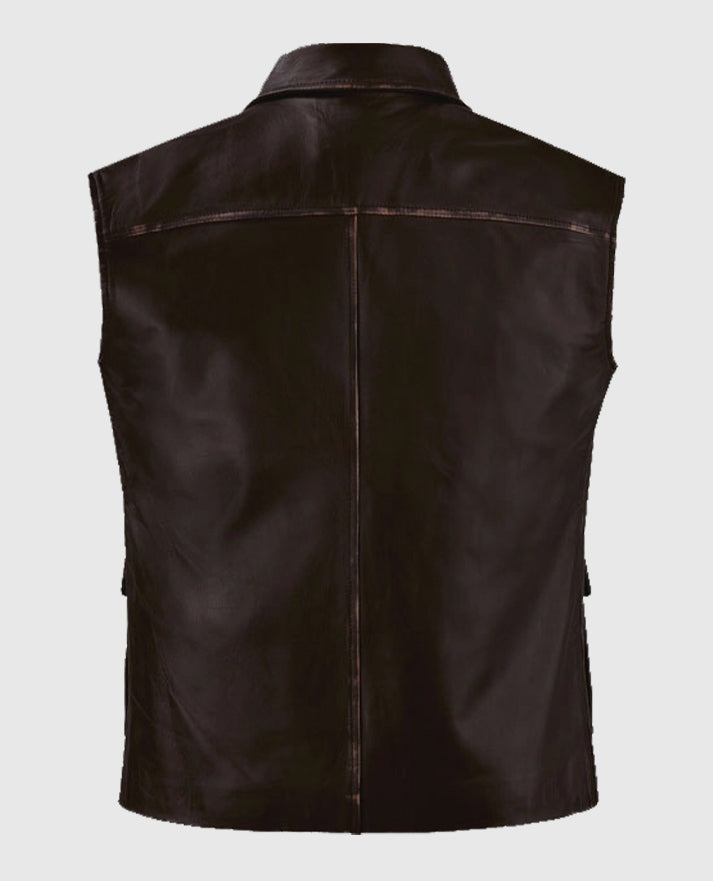Sean Connery The League of Extraordinary Gentlemen Brown real Leather Vest