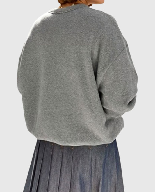 Shrinking S02 Christa Miller Grey Oversized Fleece Sweatshirt