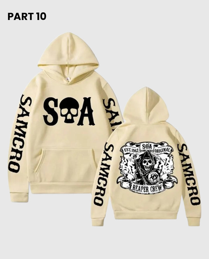 Sons of Anarchy Beige SAMCRO Pullover Hoodie