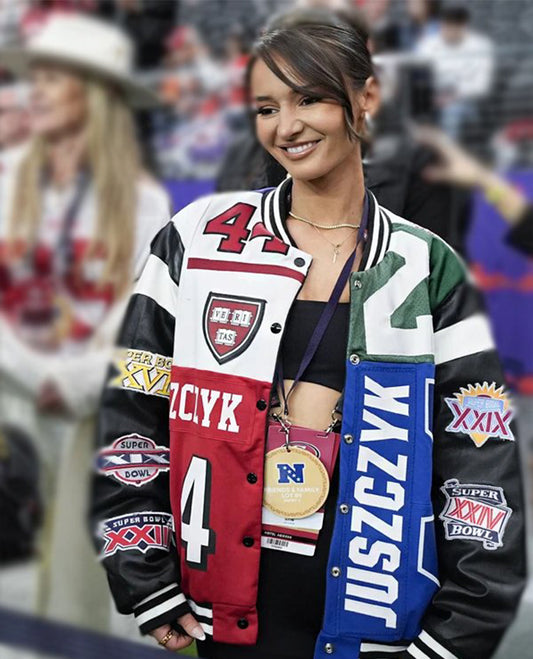 Kristin Juszczyk Super Bowl 2024 Varsity Jacket