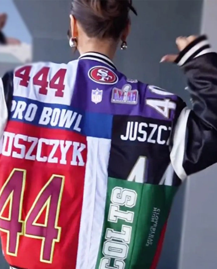 Kristin Juszczyk Super Bowl 2024 Varsity Jacket
