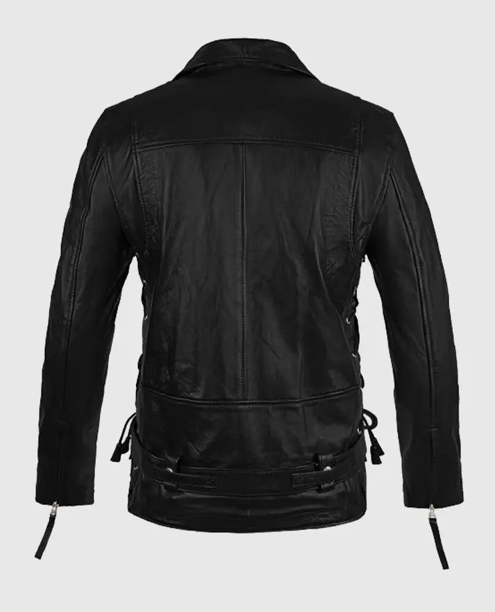 Terminator 2 Arnold Schwarzenegger Black Biker Leather Jacket