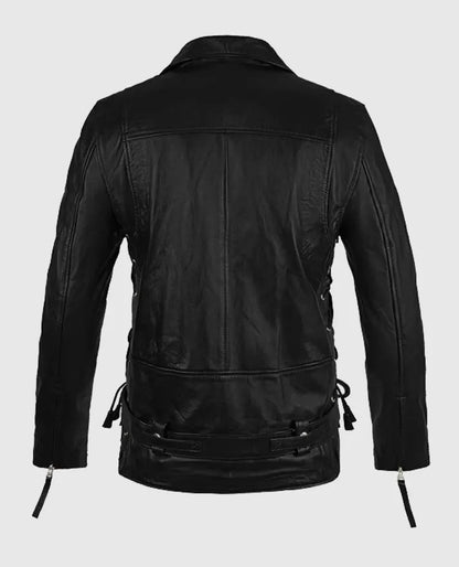 Terminator 2 Arnold Schwarzenegger Black Biker Leather Jacket