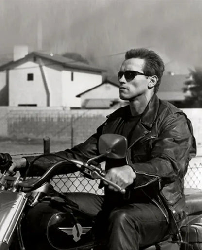 Terminator 2 Arnold Schwarzenegger Leather Jacket