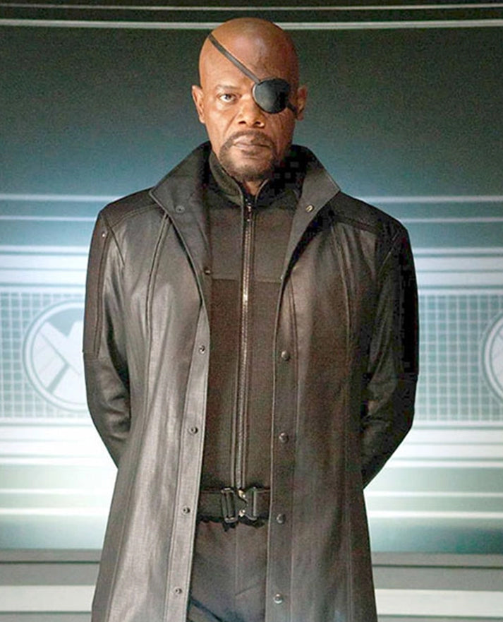 The Avengers Nick Fury Leather Trench Coat