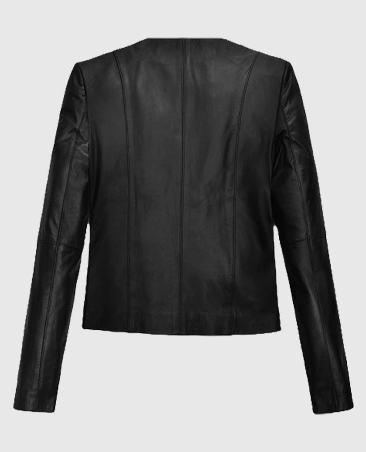 The Good Place Kristen Bell Black Real Leather Jacket