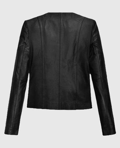 The Good Place Kristen Bell Black Real Leather Jacket