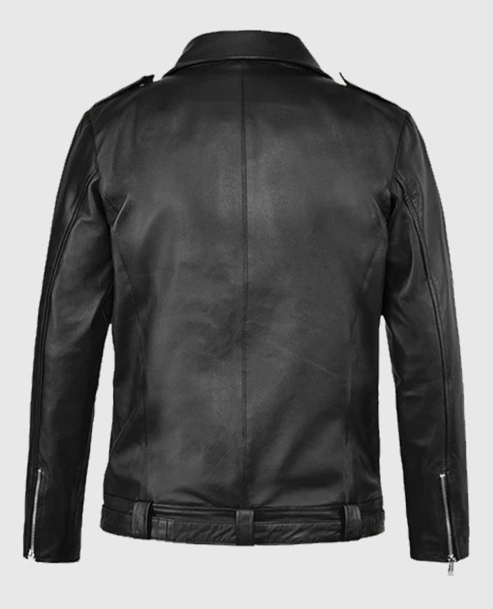 The Walking Dead Jeffrey Morgan Black Biker Leather Jacket