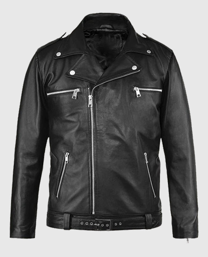 The Walking Dead Jeffrey Morgan Black Leather Jacket