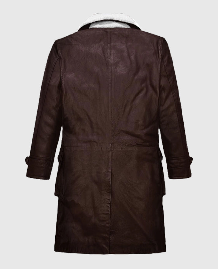 Thick Goat Brown Washed and Wax Tom Hardy Trench Coat - second image
