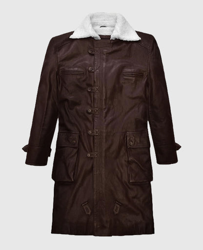 Thick Goat Brown Washed and Wax Tom Hardy Trench Long Coat