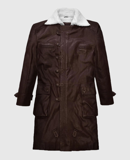 Thick Goat Brown Washed and Wax Tom Hardy Trench Long Coat