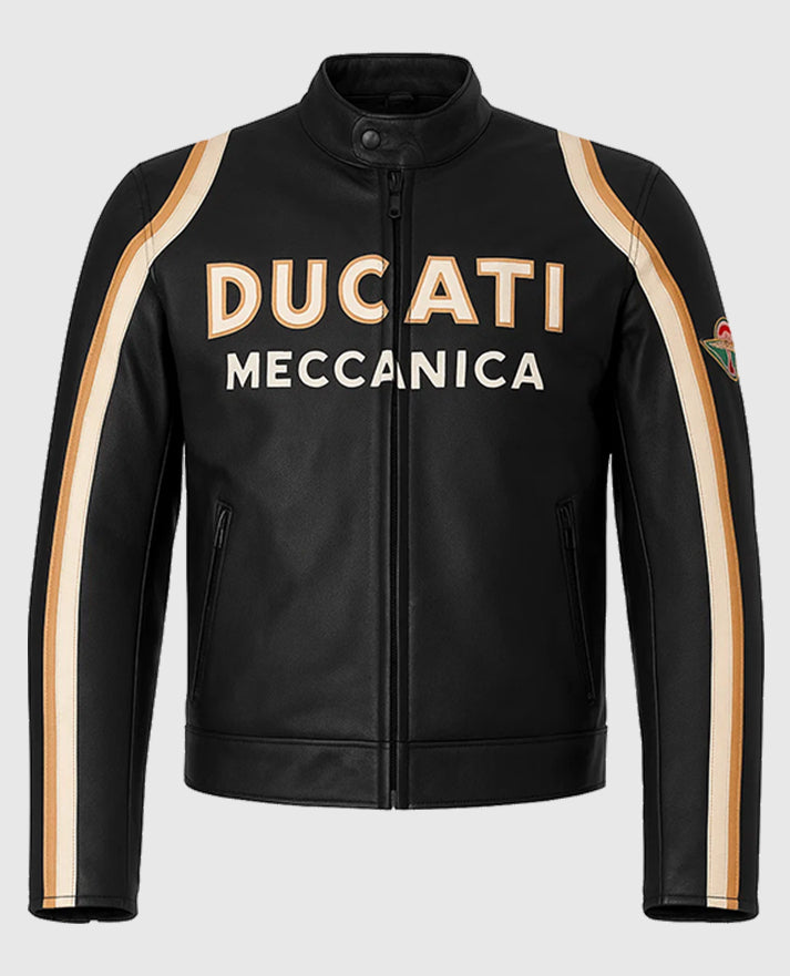 Tom Cruise Ducati Meccanica Black Leather Jacket