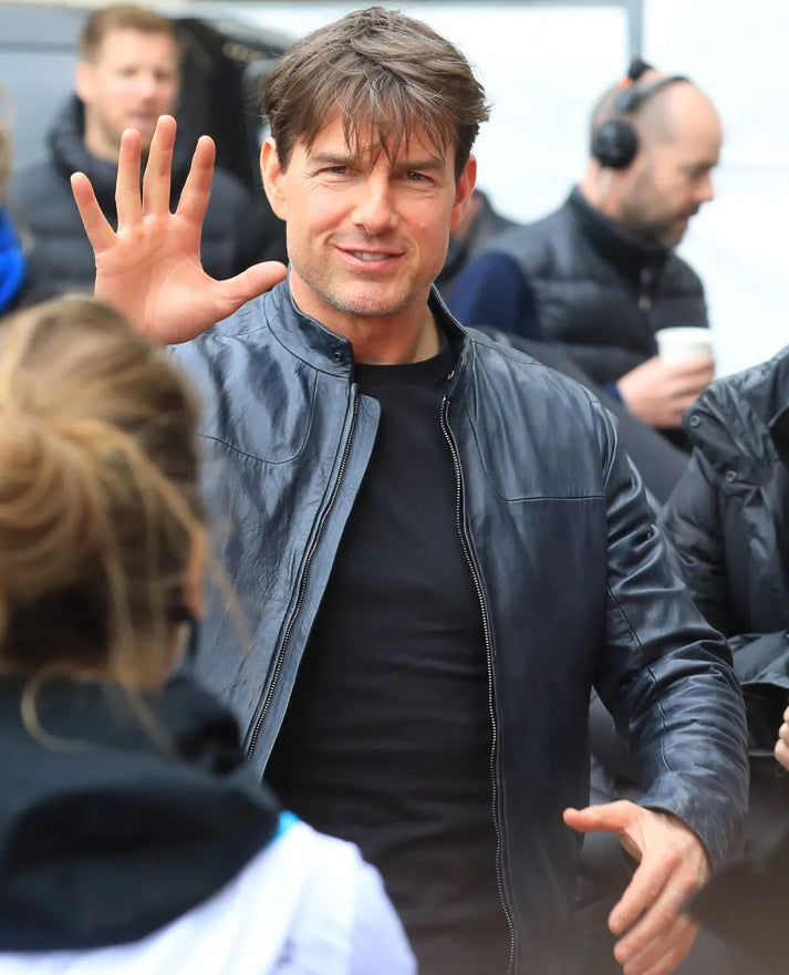Tom Cruise Mission Impossible Fallout Black Leather Jacket