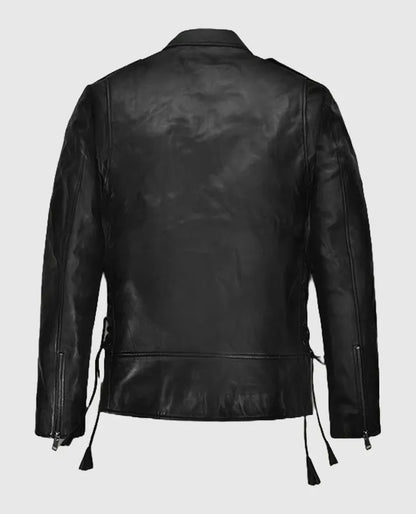 Triple H Black Biker Leather Jacket