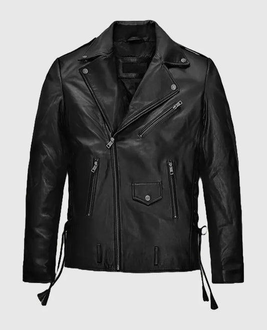 Triple H Black Leather Jacket